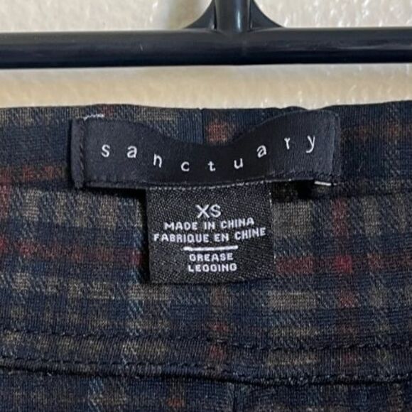 Sanctuary Anthropologie Beckton Plaid Leggings in Navy Multi Size XS - Picture 4 of 7